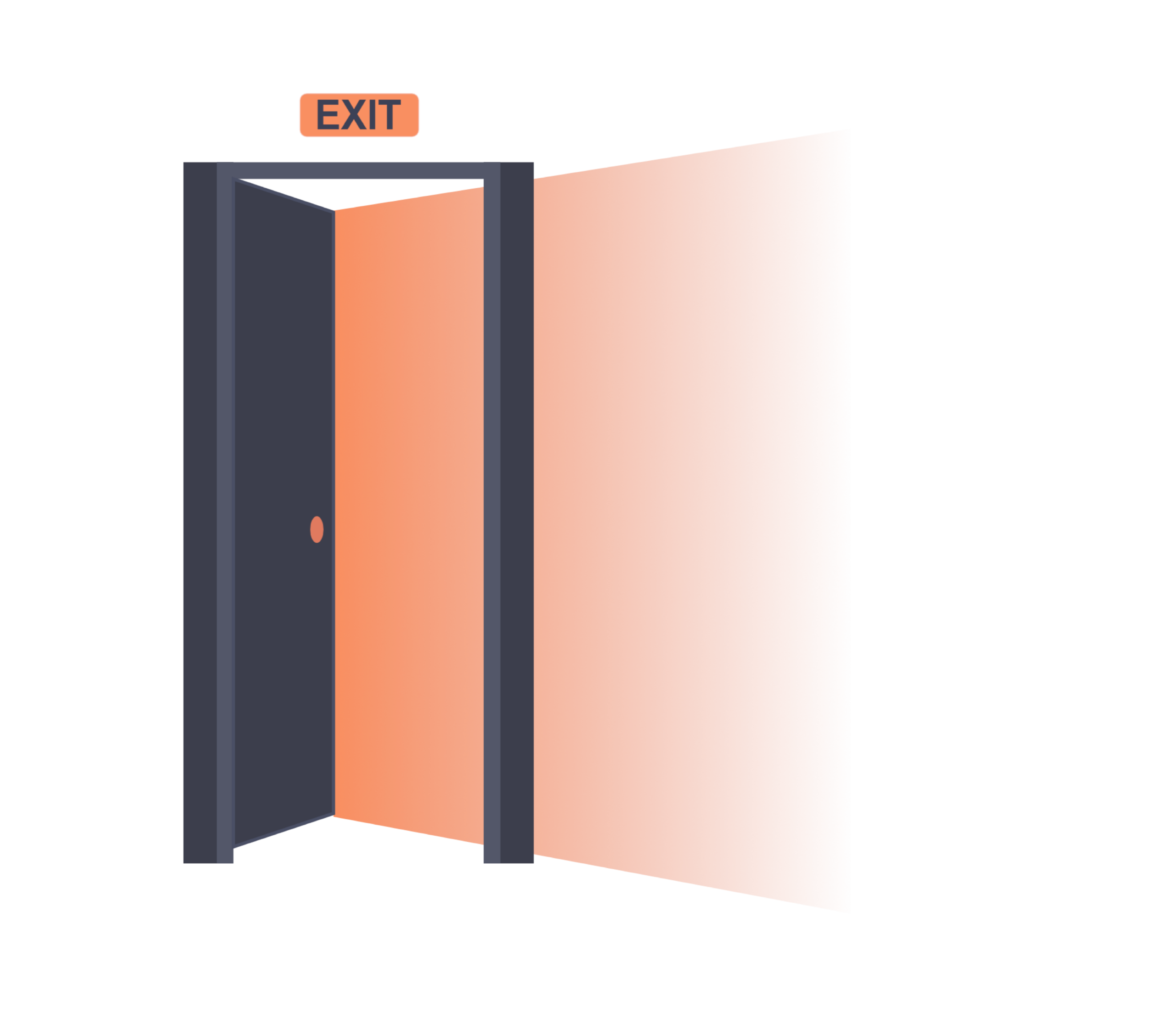 Dekobild für Exnovation: Tür mit Exit-Sign